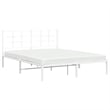 Bowery Hill Powder-Coated Steel King Size Bed Frame in White