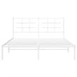 Bowery Hill Powder-Coated Steel King Size Bed Frame in White