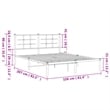 Bowery Hill Powder-Coated Steel King Size Bed Frame in White