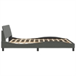 Bowery Hill Contemporary Solid Pine Wood Bed Frame in Dark Gray