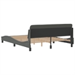 Bowery Hill Contemporary Solid Pine Wood Bed Frame in Dark Gray