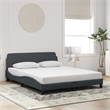 Bowery Hill Contemporary Engineered Wood Bed Queen Frame in Dark Gray