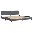 Bowery Hill Contemporary Solid Pine Wood Bed Frame in Dark Grey