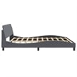 Bowery Hill Contemporary Solid Pine Wood Bed Frame in Dark Grey