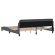 Bowery Hill Contemporary Solid Pine Wood Bed Frame in Dark Grey