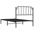Bowery Hill Contemporary Powder-Coated Steel Twin Bed Frame in Black