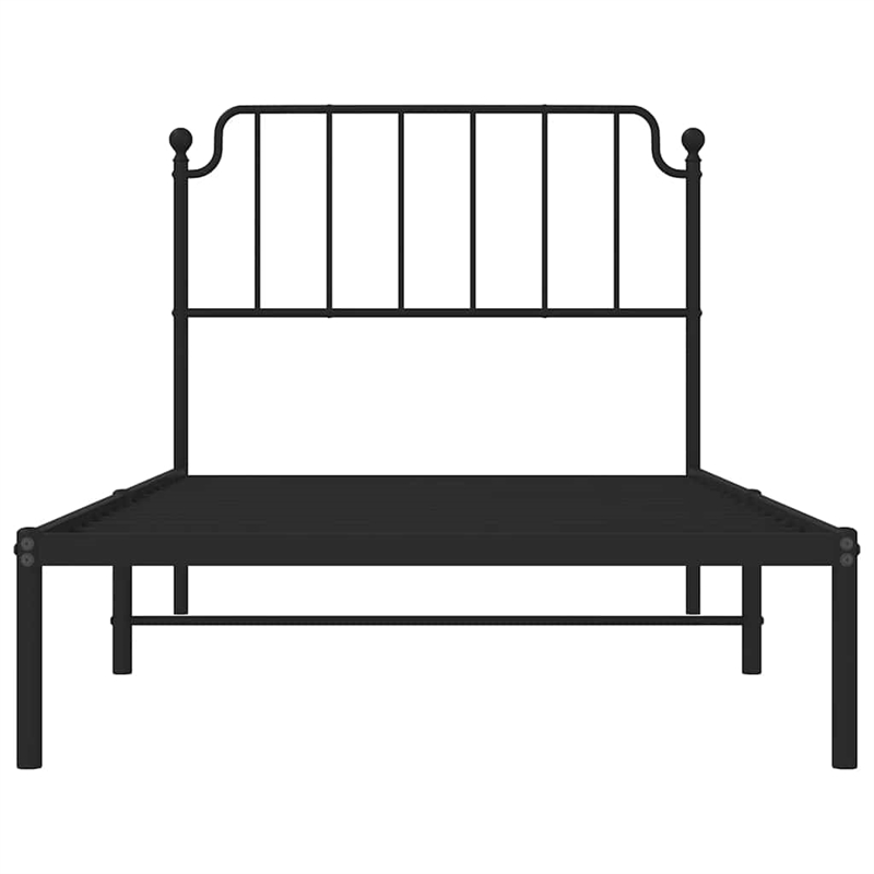 Bowery Hill Contemporary Powder-Coated Steel Twin Bed Frame in Black
