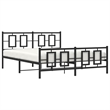 Bowery Hill Rectangular Powder-Coated Steel King Bed Frame in Black