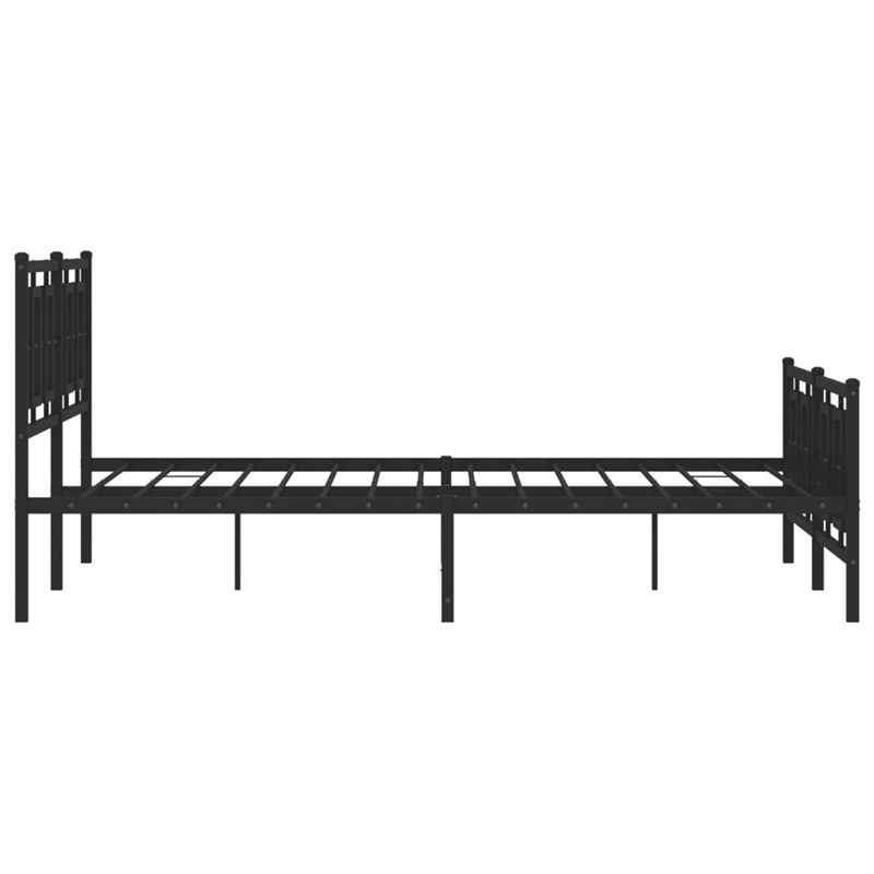 Bowery Hill Rectangular Powder-Coated Steel King Bed Frame in Black