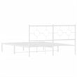 Bowery Hill Powder-Coated Steel King Size Bed Frame in White