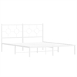 Bowery Hill Powder-Coated Steel King Size Bed Frame in White