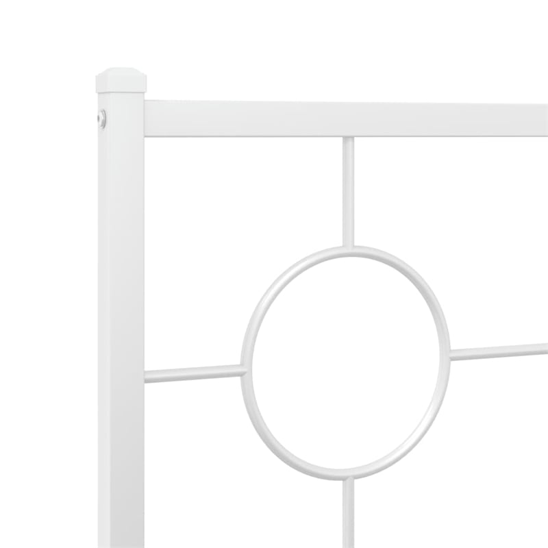 Bowery Hill Powder-Coated Steel King Size Bed Frame in White