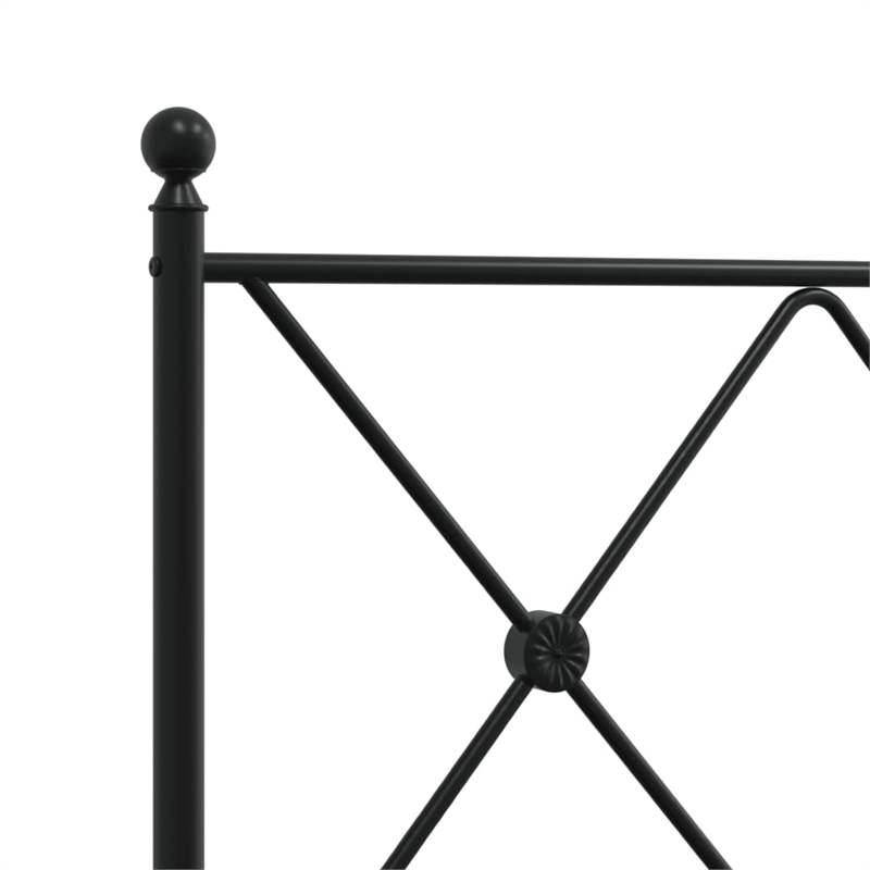 Bowery Hill Rectangular Powder-Coated Steel King Bed Frame in Black