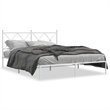 Bowery Hill Powder-Coated Steel King Size Bed Frame in White