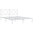Bowery Hill Powder-Coated Steel King Size Bed Frame in White