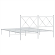 Bowery Hill Powder-Coated Steel King Size Bed Frame in White