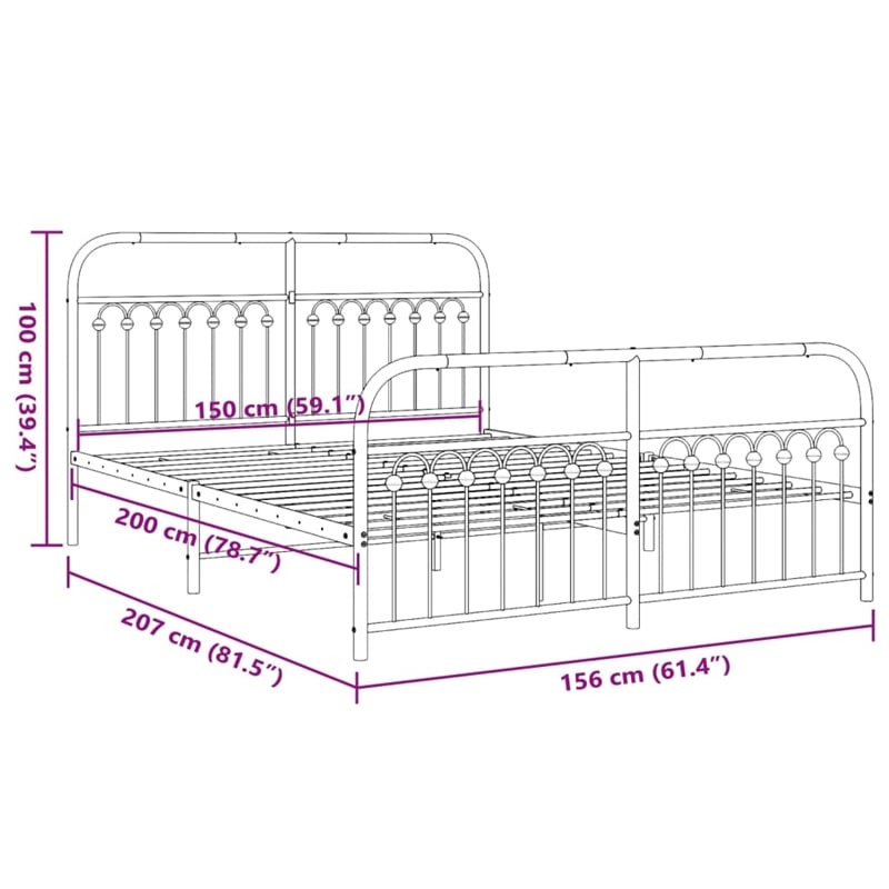 Bowery Hill Contemporary Engineered Wood King Bed Frame in Black