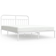 Bowery Hill Rectangular Powder-Coated Steel Full Bed Frame in White