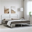 Bowery Hill Rectangular Powder-Coated Steel Full Bed Frame in White