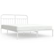 Bowery Hill Rectangular Powder-Coated Steel Full Bed Frame in White