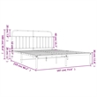 Bowery Hill Rectangular Powder-Coated Steel Full Bed Frame in White
