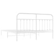 Bowery Hill Rectangular Powder-Coated Steel Full Bed Frame in White