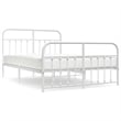 Bowery Hill 53.1x74.8 Powder-Coated Steel Bed Frame in White