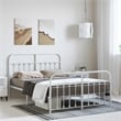 Bowery Hill 53.1x74.8 Powder-Coated Steel Bed Frame in White