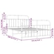 Bowery Hill 53.1x74.8 Powder-Coated Steel Bed Frame in White