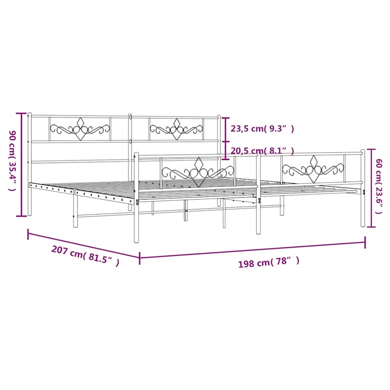 Bowery Hill Contemporary Rectangular Steel Bed Frame in Black