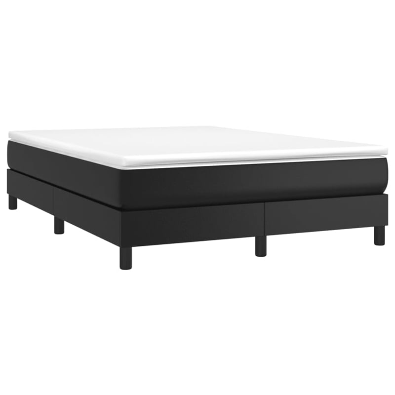 Bowery Hill Full/Double Faux Leather Plywood Bed Frame in Black