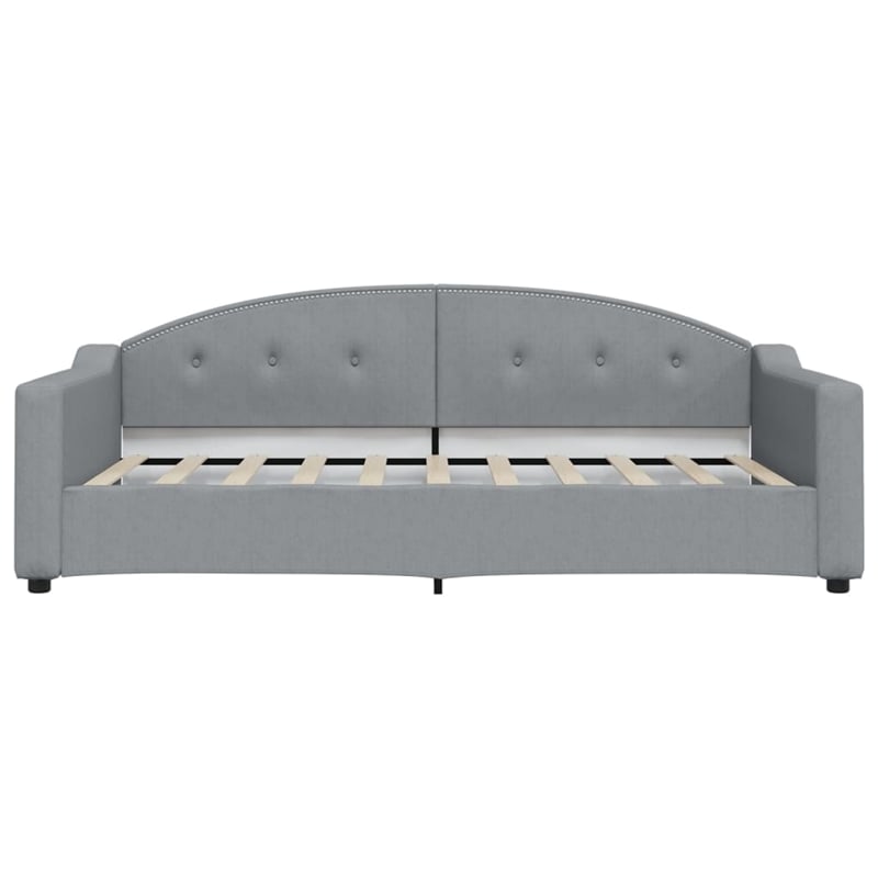 Bowery Hill Contemporary Polyester Daybed With Trundle in Light Grey