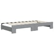 Bowery Hill Contemporary Polyester Daybed With Trundle in Light Grey