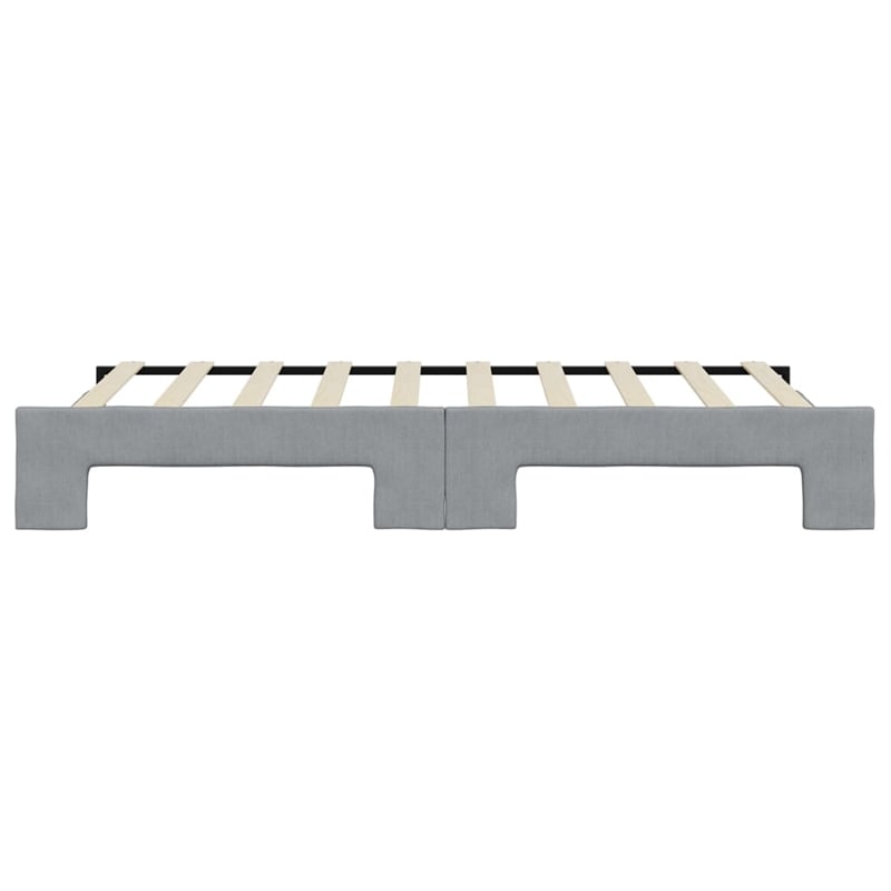 Bowery Hill Contemporary Polyester Daybed With Trundle in Light Grey
