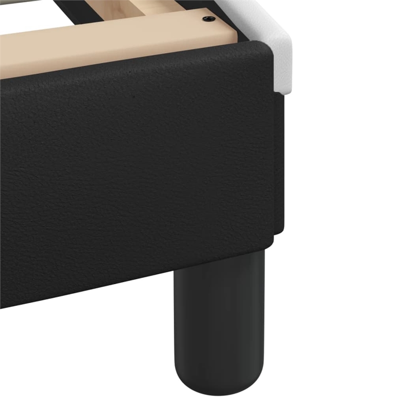 Bowery Hill Contemporary Faux Leather Full Bed Frame in Black and White