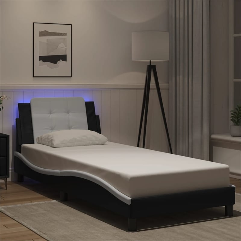 Bowery Hill Contemporary Engineered wood Twin XL Bed Frame in Black