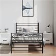 Bowery Hill Contemporary Powder-Coated Steel Twin Bed Frame in Black