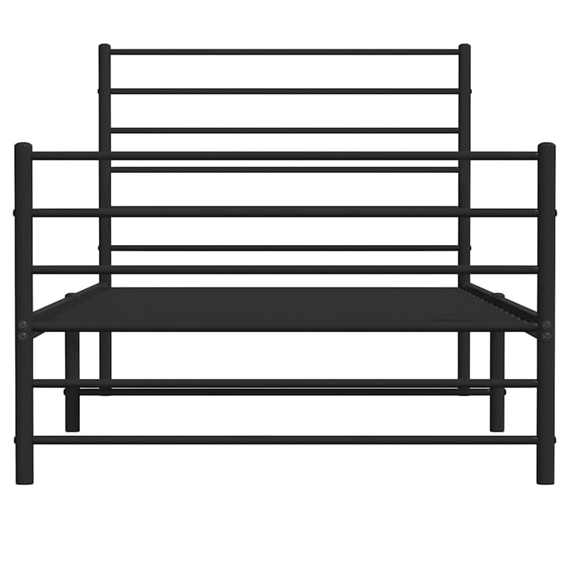 Bowery Hill Contemporary Powder-Coated Steel Twin Bed Frame in Black