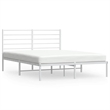 Bowery Hill Powder-Coated Steel King Size Bed Frame in White