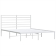 Bowery Hill Powder-Coated Steel King Size Bed Frame in White