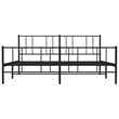 Bowery Hill Contemporary 72 x 84 Powder-Coated Steel Bed Frame in Black