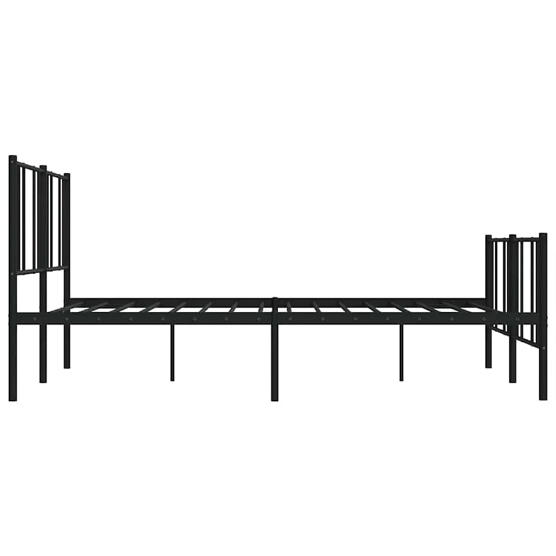 Bowery Hill Contemporary 72 x 84 Powder-Coated Steel Bed Frame in Black