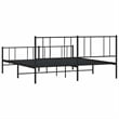 Bowery Hill Contemporary 72 x 84 Powder-Coated Steel Bed Frame in Black