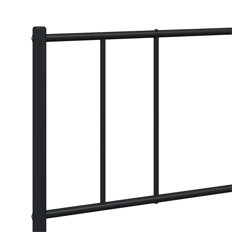 Bowery Hill Contemporary 72 x 84 Powder-Coated Steel Bed Frame in Black