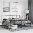 Bowery Hill Contemporary 72 x 84 Powder-Coated Steel Bed Frame in Black