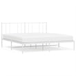 Bowery Hill Steel Cal King/Double Powder-Coated Bed Frame in White