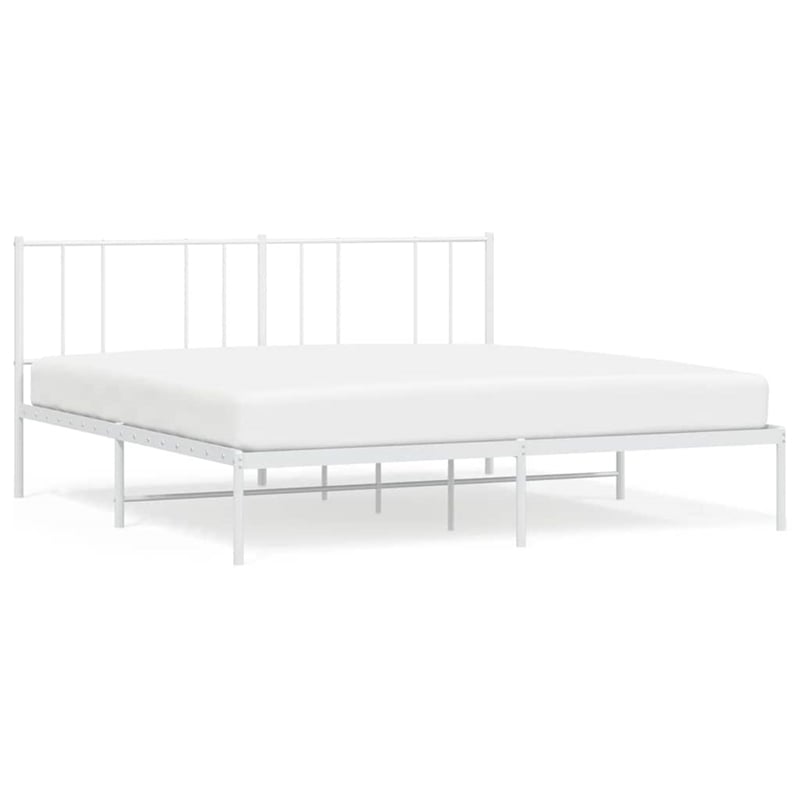 Bowery Hill Steel Cal King/Double Powder-Coated Bed Frame in White