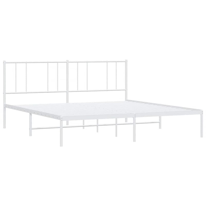 Bowery Hill Steel Cal King/Double Powder-Coated Bed Frame in White