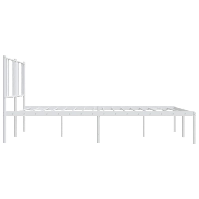 Bowery Hill Steel Cal King/Double Powder-Coated Bed Frame in White