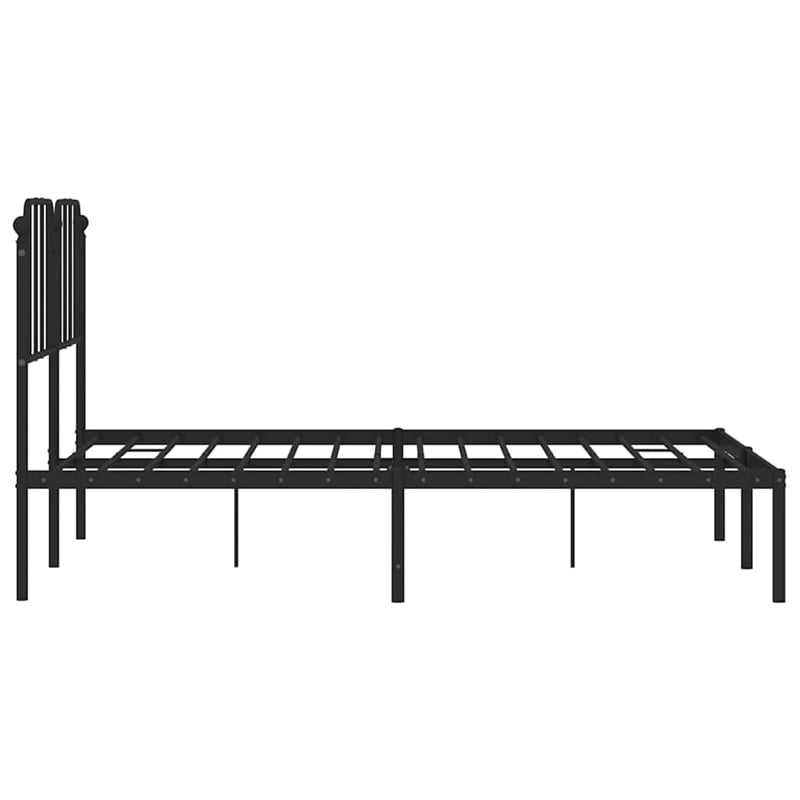 Bowery Hill Contemporary Powder-Coated Steel King Bed Frame in Black